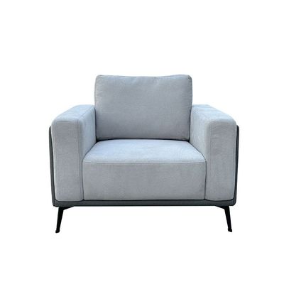 Vista 1-Seater Fabric Sofa - Warm Grey/Dark Grey